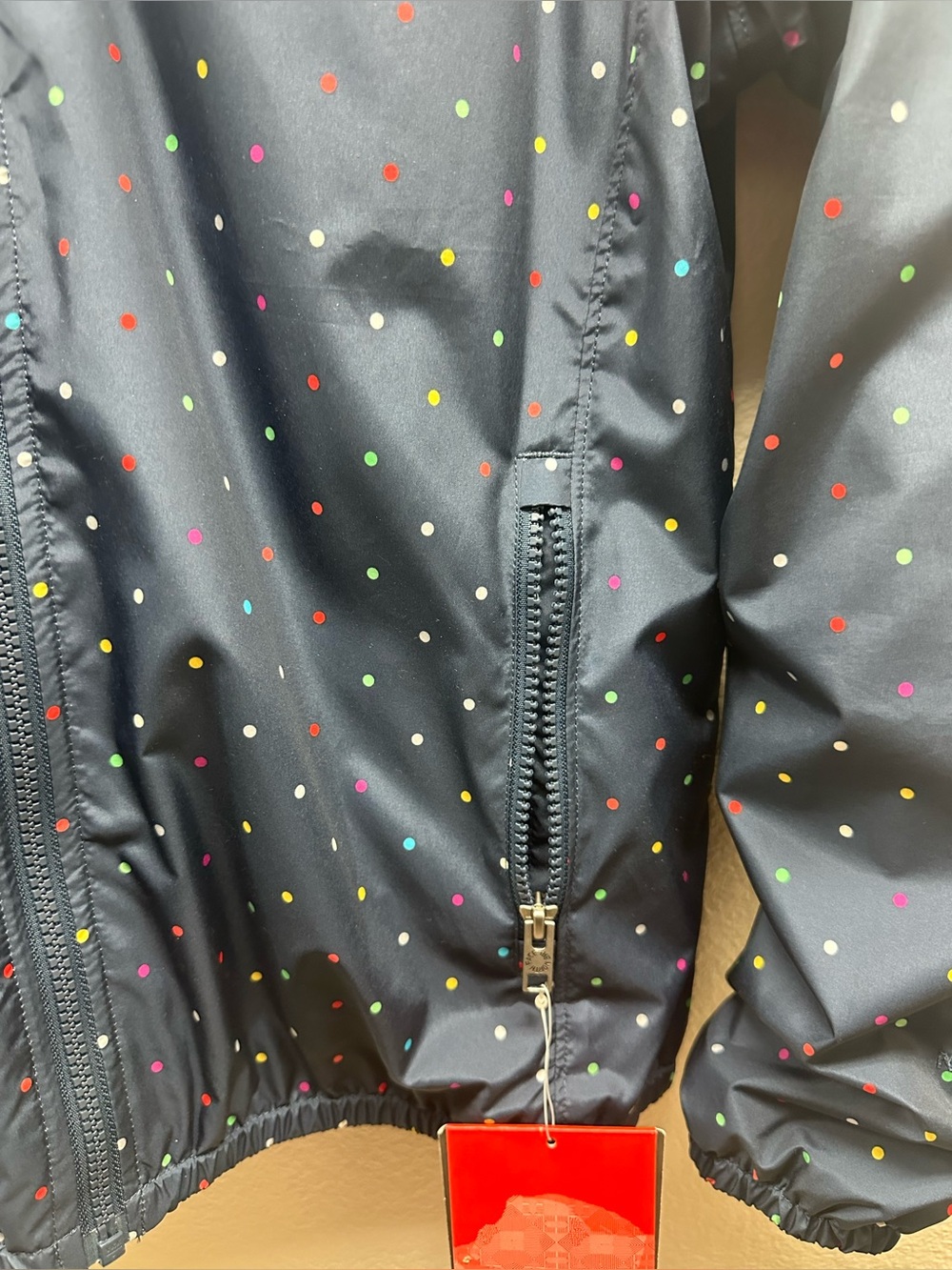 The North Face Navy Rain Jacket with Multicolor Polka Dots - Women’s - Picture 3 of 10